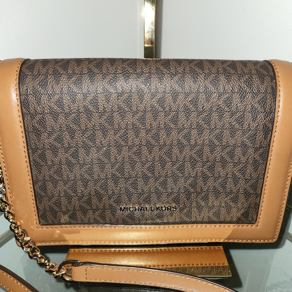 MICHAEL KORS Jet Set Large Logo Crossbody Bag Chain Bag Boy Bag - Picture 3 of 16